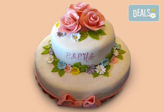 Торта с цветя! Празнична 3D торта с пъстри цветя, дизайн на Сладкарница Джорджо Джани - Снимка 20