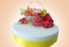 За кумовете! Празнична торта Честито кумство с пъстри цветя, дизайн сърце, романтични рози, влюбени гълъби или др. от Сладкарница Джорджо Джани - thumb 26