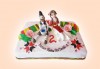 За кумовете! Празнична торта Честито кумство с пъстри цветя, дизайн сърце, романтични рози, влюбени гълъби или др. от Сладкарница Джорджо Джани - thumb 29