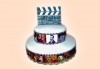 За кумовете! Празнична торта Честито кумство с пъстри цветя, дизайн сърце, романтични рози, влюбени гълъби или др. от Сладкарница Джорджо Джани - thumb 32