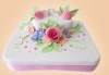 За кумовете! Празнична торта Честито кумство с пъстри цветя, дизайн сърце, романтични рози, влюбени гълъби или др. от Сладкарница Джорджо Джани - thumb 24