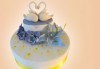 За кумовете! Празнична торта Честито кумство с пъстри цветя, дизайн сърце, романтични рози, влюбени гълъби или др. от Сладкарница Джорджо Джани - thumb 14