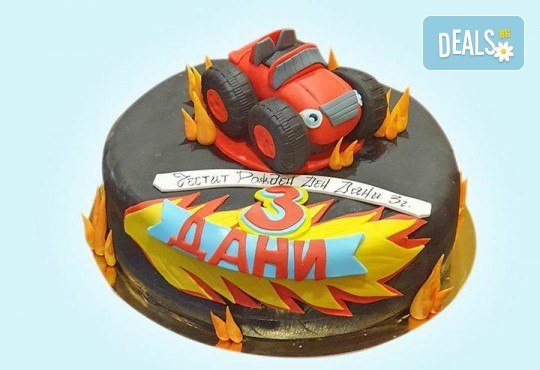 За момчета! Детска 3D торта за момчета с коли и герои от филмчета с ръчно моделирана декорация от Сладкарница Джорджо Джани - Снимка 6