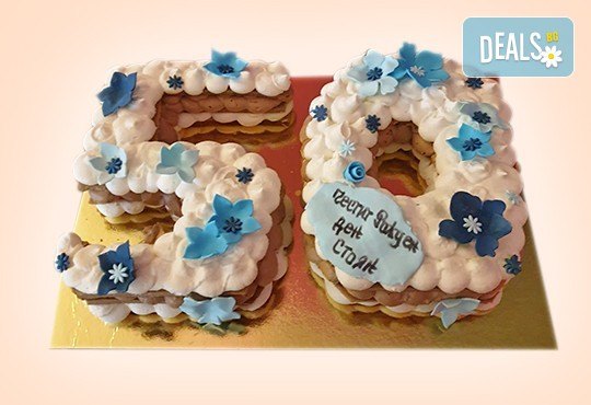 Винтидж торта с 3D цифри и размер по избор от Сладкарница Джорджо Джани - Снимка 1