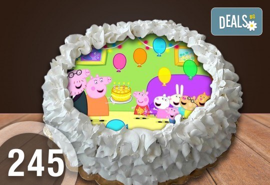 Детска торта с 12 парчета с крем и какаови блатове + детска снимка или снимка на клиента, от Сладкарница Джорджо Джани - Снимка 9