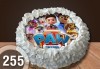 Детска торта с 12 парчета с крем и какаови блатове + детска снимка или снимка на клиента, от Сладкарница Джорджо Джани - thumb 2