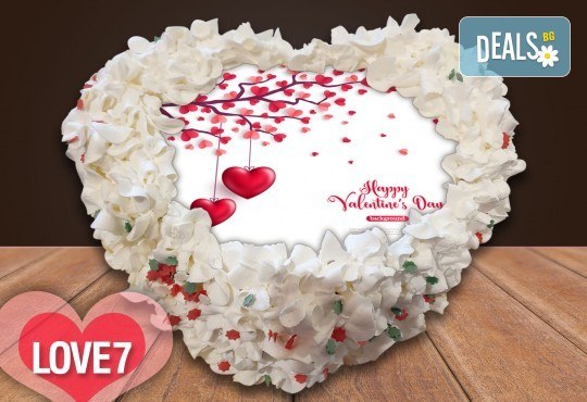 Торта сърце за влюбени! Сърце с любима снимка: 8, 12 или 16 парчета от Сладкарница Джорджо Джани - Снимка 10