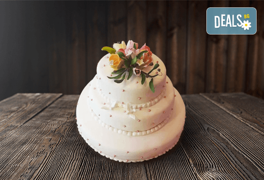 За Вашата сватба! Бутикова сватбена торта с АРТ декорация от Сладкарница Джорджо Джани - Снимка 23