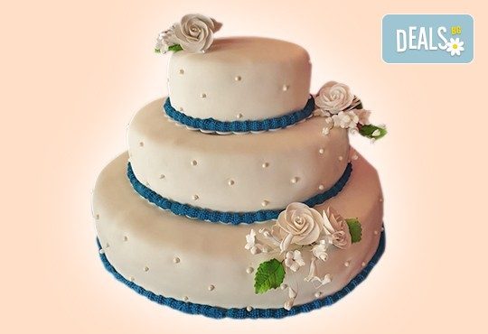 За Вашата сватба! Бутикова сватбена торта с АРТ декорация от Сладкарница Джорджо Джани - Снимка 26