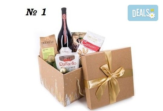 Подаръчни кошници за Коледа! 3 различни варианта, пълни с изкушения и тематично украсени, подходящи за подарък на важни клиенти или партньори - Снимка 1
