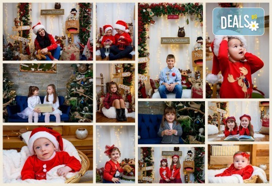 Семейна коледна фотосесия в студио с 3 различни декора от MVP Studio - Снимка 1