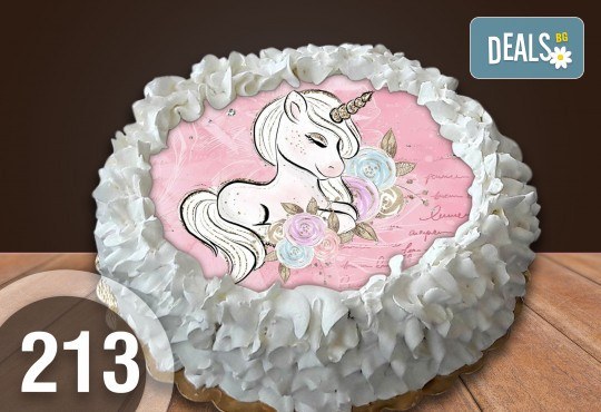 Детска торта с 8 парчета с крем и какаови блатове + детска снимка или снимка на клиента, от Сладкарница Джорджо Джани - Снимка 2
