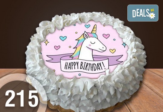 Детска торта с 8 парчета с крем и какаови блатове + детска снимка или снимка на клиента, от Сладкарница Джорджо Джани - Снимка 36