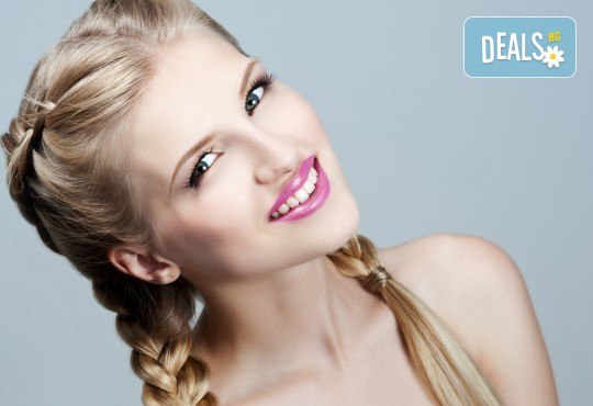 Масажно измиване, терапия по избор, оформяне със сешоар - прав, разчупен или букли, и бонус: плитка по избор в салон за красота Angels beauty - Снимка 1