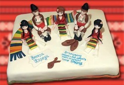 Голяма 3D Торта на традициите за почитателите на българския фолклор, 25 парчета от Сладкарница Джорджо Джани - Снимка