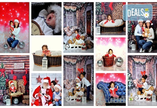Коледна фотосесия в студио с 3 различни празнични декора, 160 кадъра от Photosesia.com - Снимка 12
