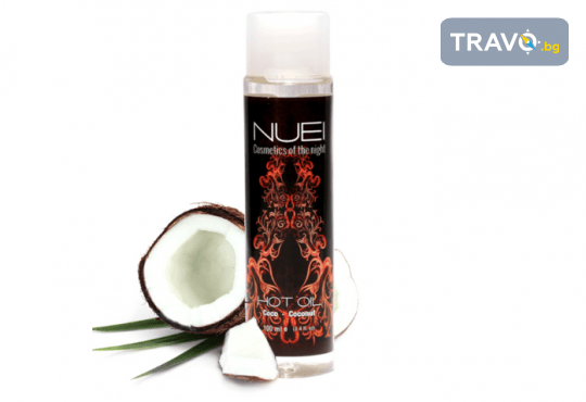 NUEI HOT OIL МАСАЖНО ОЛИО- ягода, мандарина, кокос, кока кола, карамел, дъвка, диня, дива къпина - Снимка 3