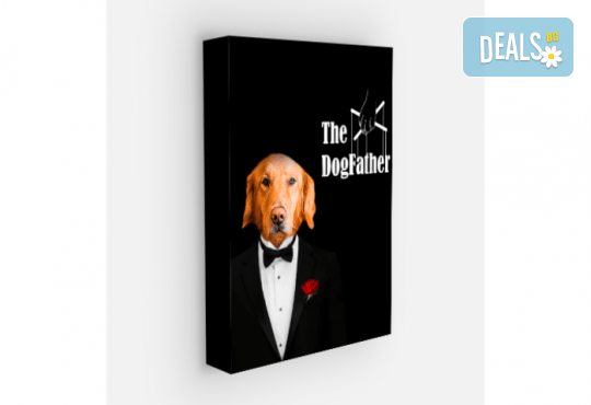 Персонализиран шедьовър на вашия домашен любимец върху канава The Dogfather“ - Снимка 2