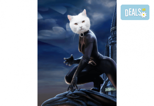 Персонализиран шедьовър на вашия домашен любимец върху канава Cat Queen“ - Снимка 1