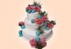 За Вашата сватба! Красива винтидж сватбена торта с открити блатове и декорирация истински цветя, предоставени от младоженците, Сладкарница Джорджо Джани - thumb 1