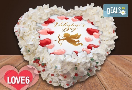 Торта сърце за влюбени! Сърце с любима снимка: 8, 12 или 16 парчета от Сладкарница Джорджо Джани - Снимка 8