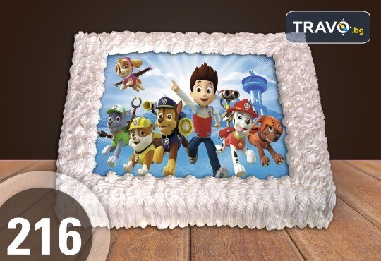 Голяма детска торта 20, 25 или 30 парчета със снимка на любим герой от Сладкарница Джорджо Джани - Снимка 13