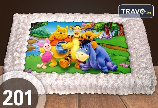 Експресна торта от днес за днес! Голяма детска торта 20, 25 или 30 парчета със снимка на любим герой от Сладкарница Джорджо Джани - Снимка 100