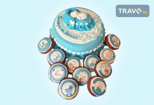 Сладък пакет за бебешка погача! Декорирани меденки и 12, 16, 20 или 25 парчета торта от Сладкарница Джорджо Джани - Снимка 4
