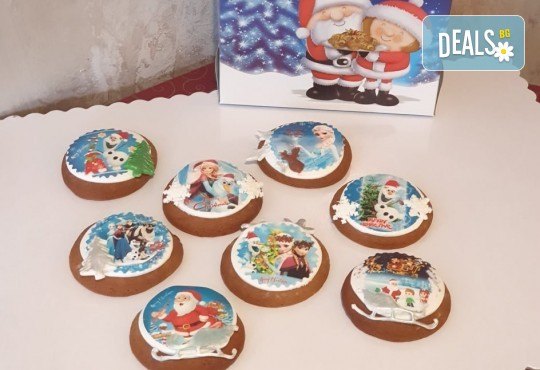 Големи коледни меденки 7, 8 или 12 бр. с герои от филмчета и коледна декорация, Сладкарница Джорджо Джани - Снимка 3