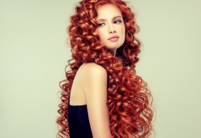 Боядисване с професионална боя Kezy Profesionals, масажно измиване с италиански продукти и нанасяне на маска според типа коса и оформяне със сешоар в студио Вая - Снимка