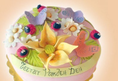 Торта с цветя! Празнична 3D торта с пъстри цветя, дизайн на Сладкарница Джорджо Джани - Снимка