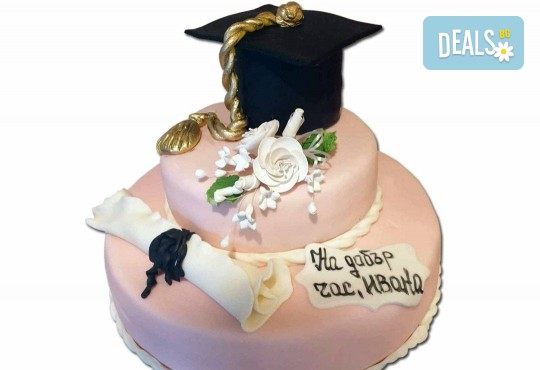 За завършване! Торта за ученици, абитуриенти, абсолвенти, докторанти, учени с красив дизайн от Сладкарница Джорджо Джани - Снимка 13