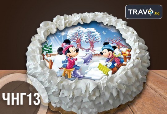 Коледно-новогодишна за Коледа и Нова година! Торта с 8 парчета с крем и какаови блатове + коледна снимка или снимка на клиента, от Сладкарница Джорджо Джани - Снимка 12