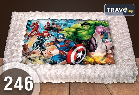 Експресна торта за 2 часа! Голяма детска торта 20, 25 или 30 парчета със снимка на любим герой от Сладкарница Джорджо Джани - Снимка 61