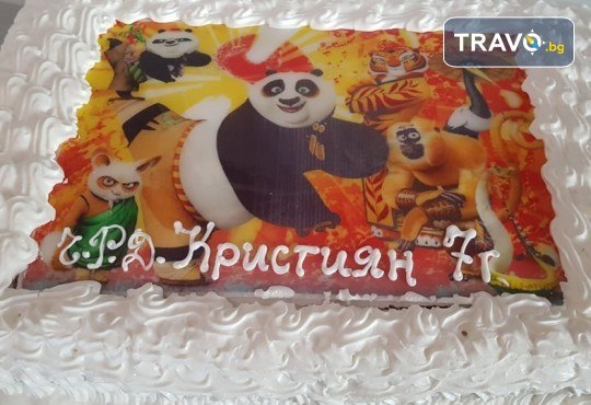 Експресна торта за 2 часа! Голяма детска торта 20, 25 или 30 парчета със снимка на любим герой от Сладкарница Джорджо Джани - Снимка 5