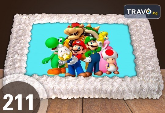 Експресна торта за 2 часа! Голяма детска торта 20, 25 или 30 парчета със снимка на любим герой от Сладкарница Джорджо Джани - Снимка 109