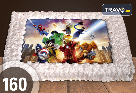 Експресна торта за 2 часа! Голяма детска торта 20, 25 или 30 парчета със снимка на любим герой от Сладкарница Джорджо Джани - Снимка 23