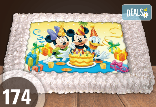 Експресна торта за 2 часа! Голяма детска торта 20, 25 или 30 парчета със снимка на любим герой от Сладкарница Джорджо Джани - Снимка 75