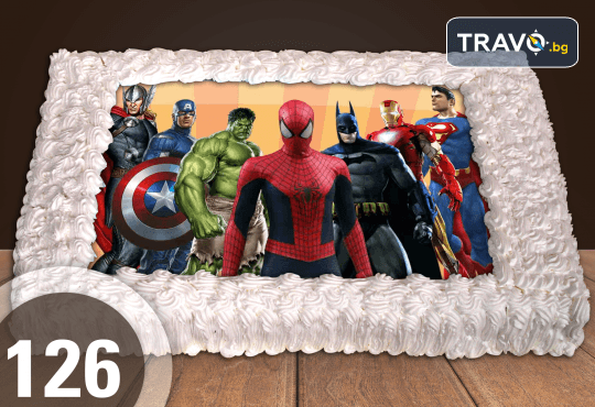 Експресна торта за 2 часа! Голяма детска торта 20, 25 или 30 парчета със снимка на любим герой от Сладкарница Джорджо Джани - Снимка 19