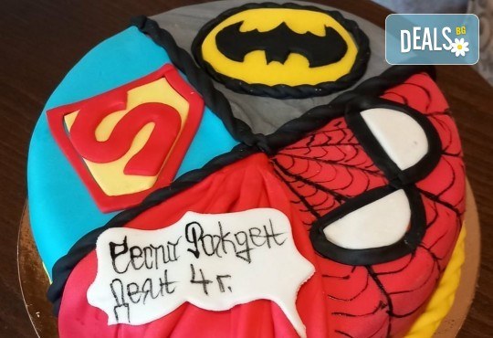 MAX цветове! Детски торти MAX цветове с 2, 3 или 4 фигурки, фотодекорация и апликация по дизайн на Сладкарница Джорджо Джани - Снимка 5