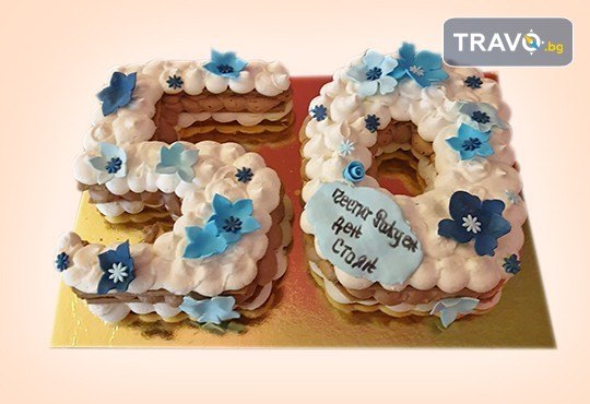 Винтидж торта за рожден ден и юбилей с 3D цифри и размер по избор от Сладкарница Джорджо Джани - Снимка 5