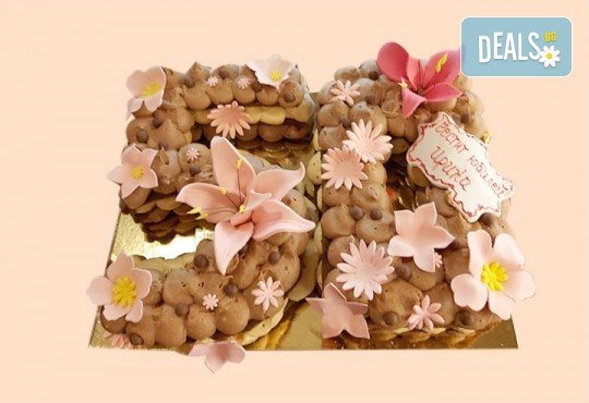 Винтидж торта за рожден ден и юбилей с 3D цифри и размер по избор от Сладкарница Джорджо Джани - Снимка 3