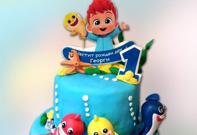 Смърфове, Миньони & Brawl stars! Голяма детска 3D торта 37 ПАРЧЕТА с фигурална ръчно изработена декорация от Сладкарница Джорджо Джани - Снимка