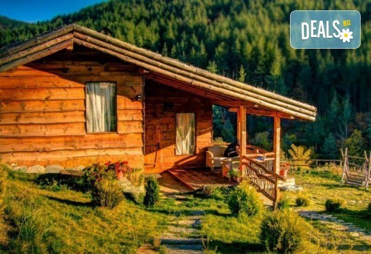 Лятна ваканция сред прохладата на Родопа планина в Еко къща Дървена, с.Лещен! 1 Нощувка за двама в самостоятелна къща с хидромасажна вана, оборудвана кухня, барбекю, камина - Снимка 1