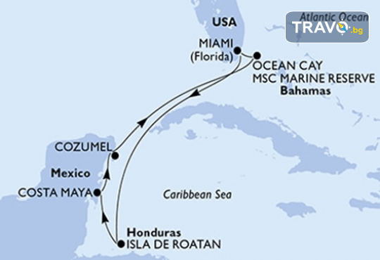 Круиз Маями, Хондурас, Мексико и Бахами с най-новия круизен кораб MSC World America! 3 нощ.в Маями и 7 нощ. на кораба, закуска, обяд, следобедна закуска, вечеря, самолетни билети, трансфери от Океан Травел - Снимка 2