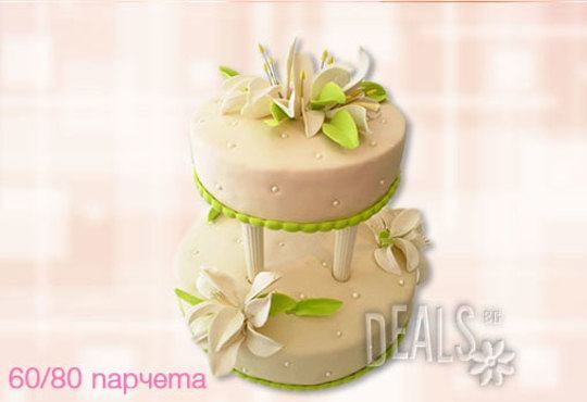 Голяма сватбена торта 60, 80 или 100 парчета с ръчно изработена декорация от Сладкарница Джорджо Джани - Снимка 5
