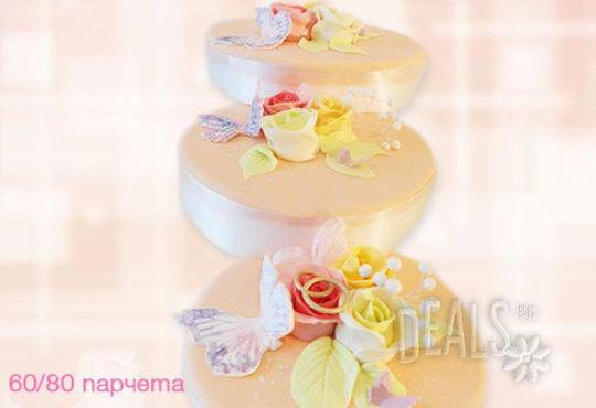 Голяма сватбена торта 60, 80 или 100 парчета с ръчно изработена декорация от Сладкарница Джорджо Джани - Снимка 7