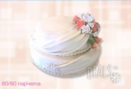 Голяма сватбена торта 60, 80 или 100 парчета с ръчно изработена декорация от Сладкарница Джорджо Джани - Снимка 8