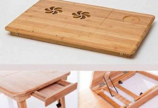 Сърфирайте удобно навсякъде! Вземете бамбукова масичка за лаптоп с охладител само от Ontime! - Снимка 2