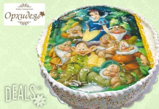 Кръгла детска торта 10 парчета с фотоснимка с любими герои или снимка по избор от Сладкарница Орхидея! - Снимка 7